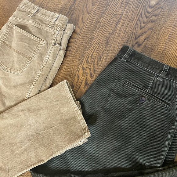 (2) L.L. Bean corduroy pants standard fit; ORVIS corduroy pants brown 38 X30 men - Picture 9 of 9